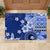 Samoa Siapo Pattern With Navy Hibiscus Rubber Doormat