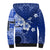 Samoa Siapo Pattern With Navy Hibiscus Sherpa Hoodie LT05 - Polynesian Pride