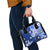 Samoa Siapo Pattern With Navy Hibiscus Shoulder Handbag