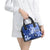 Samoa Siapo Pattern With Navy Hibiscus Shoulder Handbag