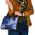 Samoa Siapo Pattern With Navy Hibiscus Shoulder Handbag