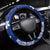 Samoa Siapo Pattern With Navy Hibiscus Steering Wheel Cover