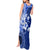 Samoa Siapo Pattern With Navy Hibiscus Tank Maxi Dress LT05 - Polynesian Pride