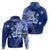 Samoa Siapo Pattern With Navy Hibiscus Zip Hoodie LT05 - Polynesian Pride