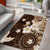 Samoa Siapo Pattern With Brown Hibiscus Area Rug