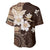 Samoa Siapo Pattern With Brown Hibiscus Baseball Jersey LT05 - Polynesian Pride