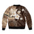 Samoa Siapo Pattern With Brown Hibiscus Bomber Jacket LT05 - Polynesian Pride