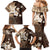 Samoa Siapo Pattern With Brown Hibiscus Family Matching Mermaid Dress and Hawaiian Shirt LT05 - Polynesian Pride