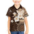 Samoa Siapo Pattern With Brown Hibiscus Family Matching Mermaid Dress and Hawaiian Shirt LT05 Son's Shirt Brown - Polynesian Pride