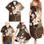 Samoa Siapo Pattern With Brown Hibiscus Family Matching Summer Maxi Dress and Hawaiian Shirt LT05 - Polynesian Pride