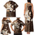 Samoa Siapo Pattern With Brown Hibiscus Family Matching Tank Maxi Dress and Hawaiian Shirt LT05 - Polynesian Pride