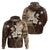 Samoa Siapo Pattern With Brown Hibiscus Hoodie LT05 - Polynesian Pride