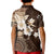 Samoa Siapo Pattern With Brown Hibiscus Kid Polo Shirt LT05 - Polynesian Pride