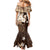 Samoa Siapo Pattern With Brown Hibiscus Mermaid Dress LT05 - Polynesian Pride