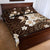 Samoa Siapo Pattern With Brown Hibiscus Quilt Bed Set