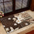 Samoa Siapo Pattern With Brown Hibiscus Rubber Doormat