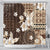 Samoa Siapo Pattern With Brown Hibiscus Shower Curtain