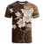 Samoa Siapo Pattern With Brown Hibiscus T Shirt LT05 Brown - Polynesian Pride