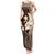 Samoa Siapo Pattern With Brown Hibiscus Tank Maxi Dress LT05 Women Brown - Polynesian Pride