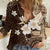 Samoa Siapo Pattern With Brown Hibiscus Women Casual Shirt LT05 Female Brown - Polynesian Pride