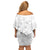 Samoa Siapo Pattern With White Hibiscus Family Matching Off Shoulder Short Dress and Hawaiian Shirt LT05 - Polynesian Pride