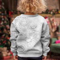 Samoa Siapo Pattern With White Hibiscus Kid Ugly Christmas Sweater