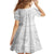 Samoa Siapo Pattern With White Hibiscus Kid Short Sleeve Dress LT05 - Polynesian Pride