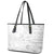 Samoa Siapo Pattern With White Hibiscus Leather Tote Bag