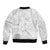 Samoa Siapo Pattern With White Hibiscus Sleeve Zip Bomber Jacket LT05 - Polynesian Pride