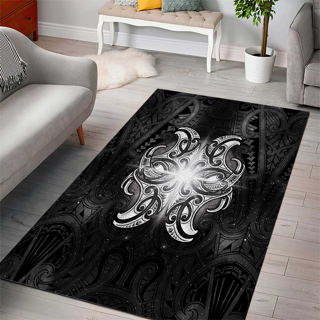 New Zealand Matariki Area Rug Maori Moko Black Galaxy LT05 - Polynesian Pride