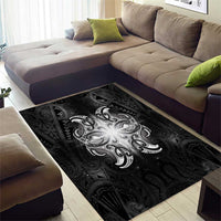 New Zealand Matariki Area Rug Maori Moko Black Galaxy LT05 - Polynesian Pride