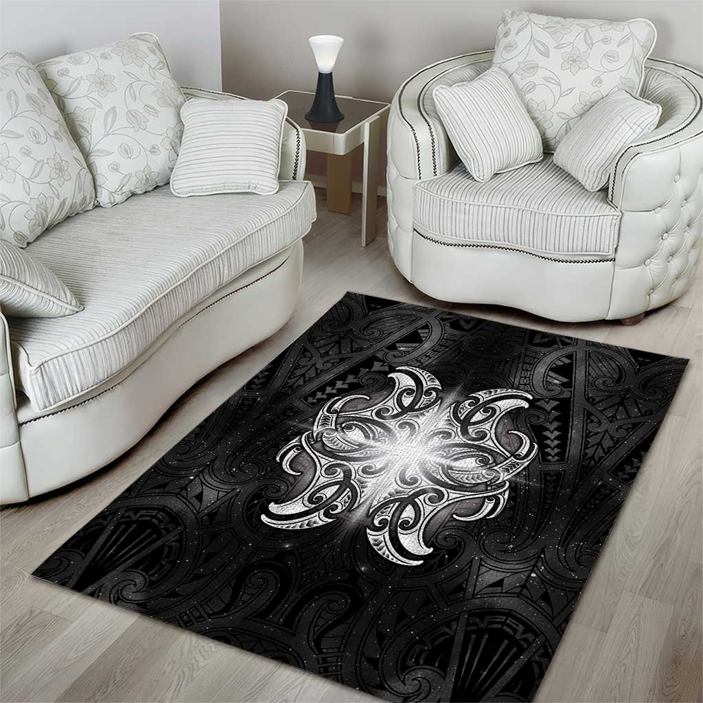 New Zealand Matariki Area Rug Maori Moko Black Galaxy LT05 - Polynesian Pride