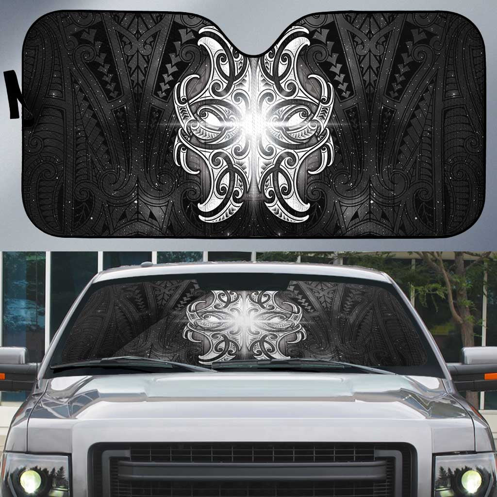 New Zealand Matariki Auto Sun Shade Maori Moko Black Galaxy LT05 Black - Polynesian Pride