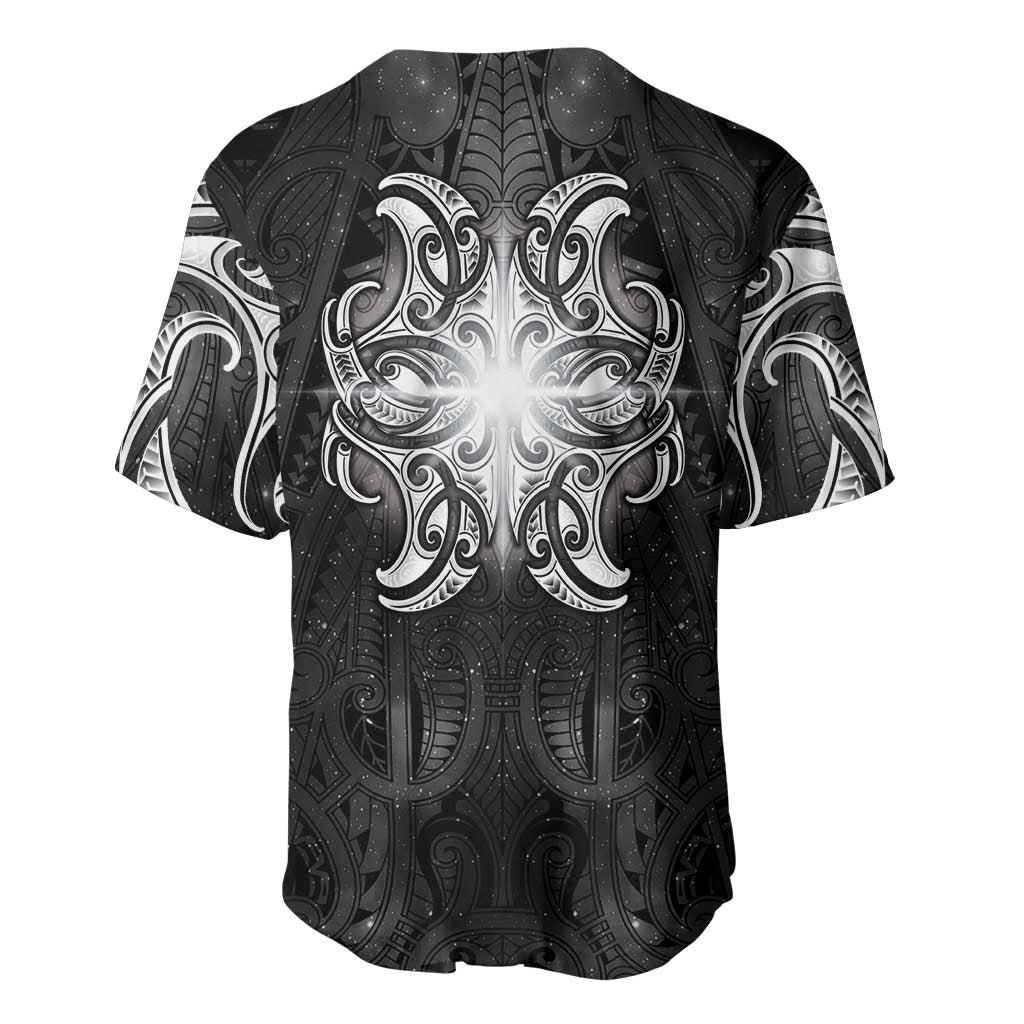 New Zealand Matariki Baseball Jersey Maori Moko Black Galaxy LT05 - Polynesian Pride