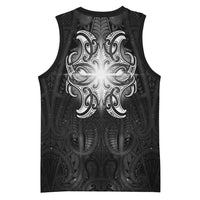 New Zealand Matariki Basketball Jersey Maori Moko Black Galaxy LT05 - Polynesian Pride