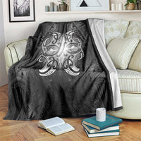New Zealand Matariki Blanket Maori Moko Black Galaxy LT05 Black - Polynesian Pride
