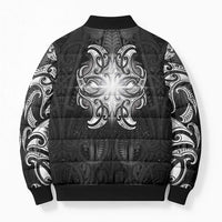 New Zealand Matariki Bomber Puffer Jacket Maori Moko Black Galaxy LT05 - Polynesian Pride