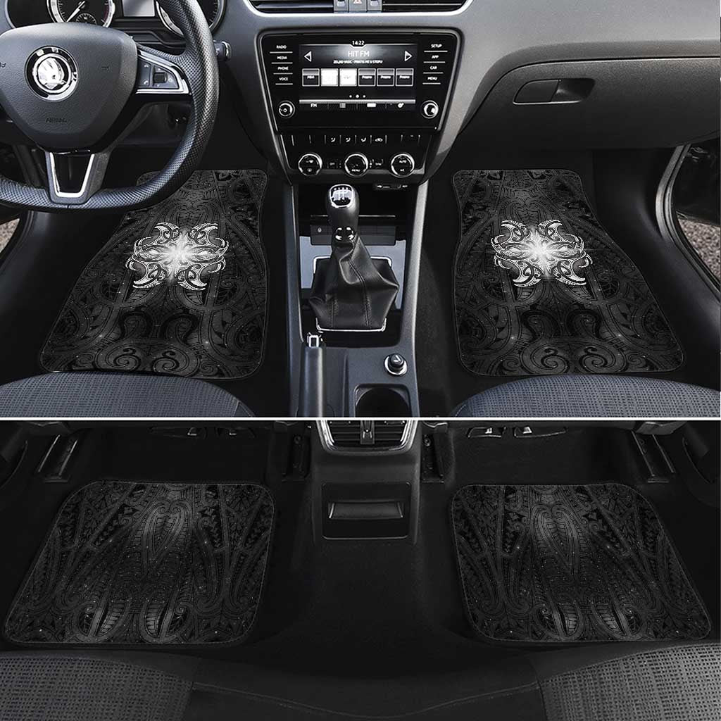 New Zealand Matariki Car Mats Maori Moko Black Galaxy LT05 Set 4pcs Black - Polynesian Pride
