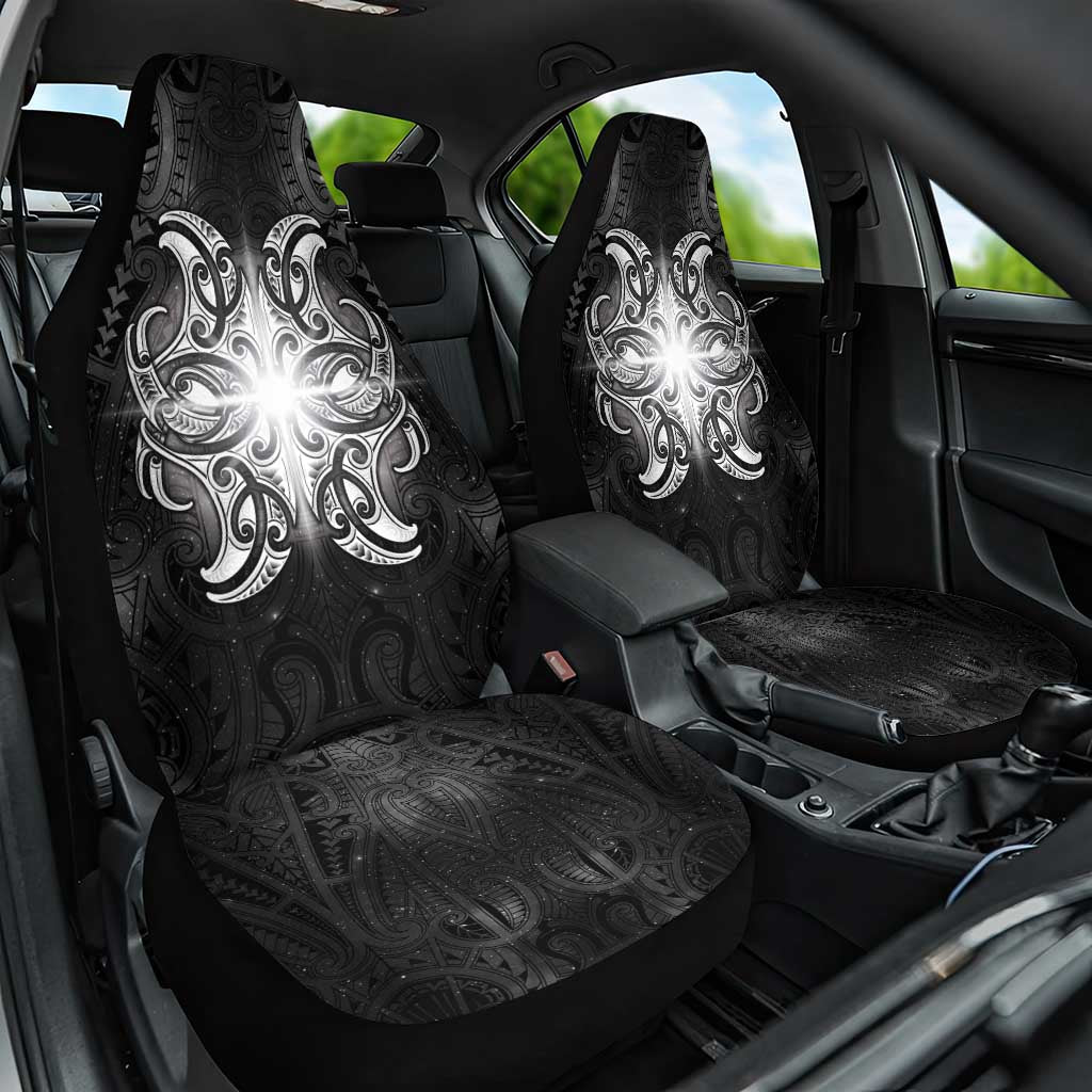 New Zealand Matariki Car Seat Cover Maori Moko Black Galaxy LT05 One Size Black - Polynesian Pride