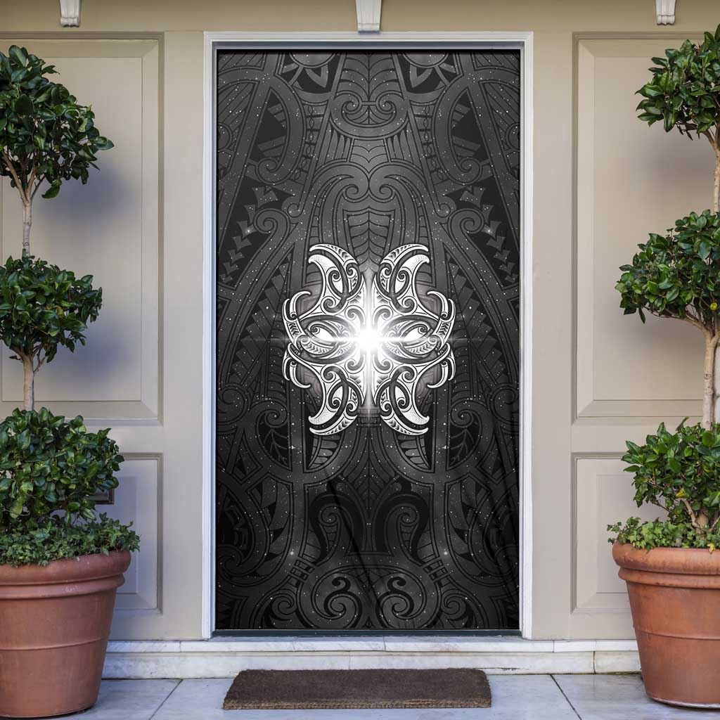 New Zealand Matariki Door Cover Maori Moko Black Galaxy
