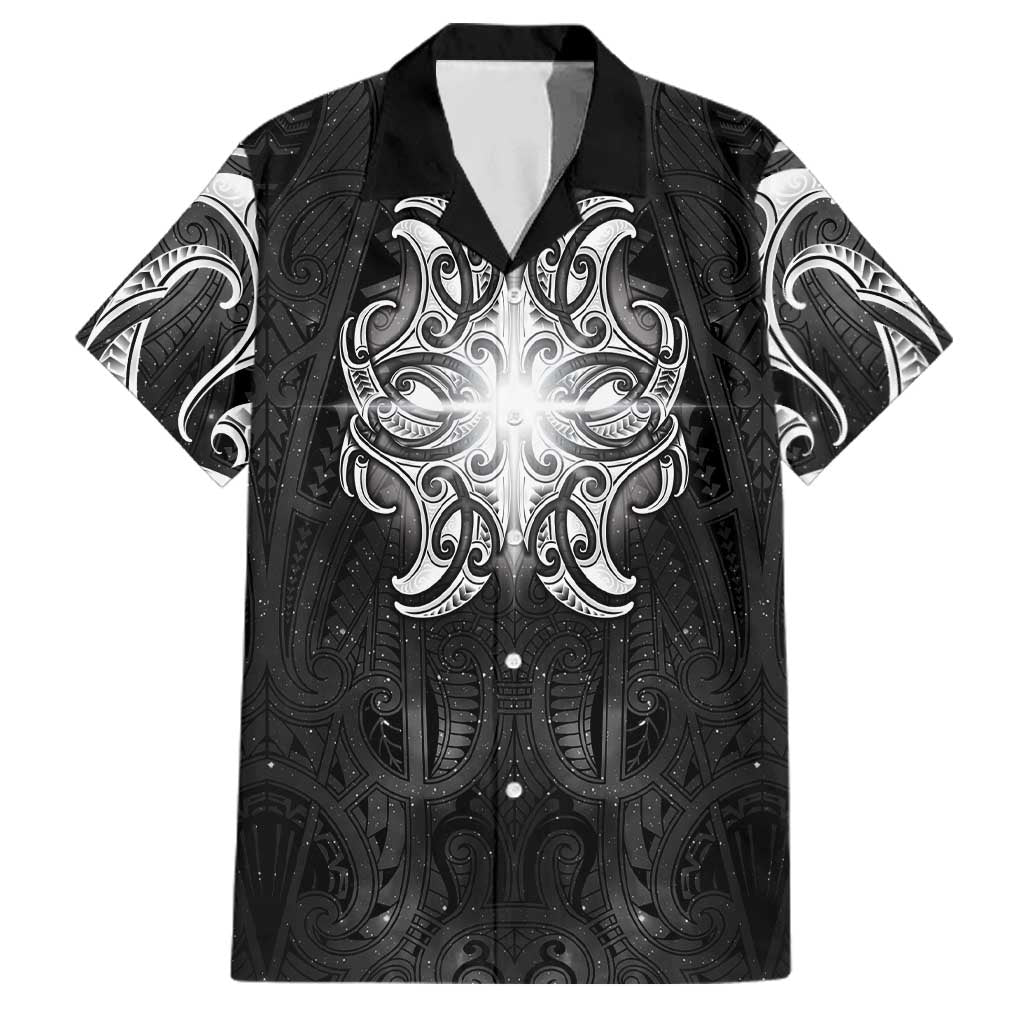 New Zealand Matariki Family Matching Summer Maxi Dress and Hawaiian Shirt Maori Moko Black Galaxy