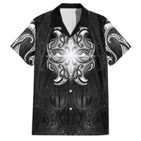 New Zealand Matariki Family Matching Summer Maxi Dress and Hawaiian Shirt Maori Moko Black Galaxy