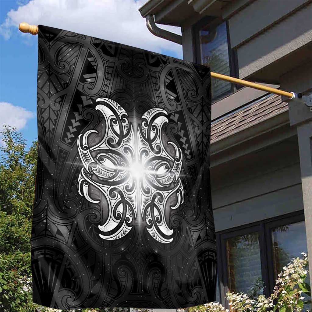 New Zealand Matariki Garden Flag Maori Moko Black Galaxy LT05 - Polynesian Pride