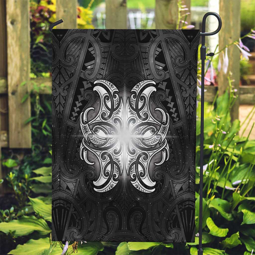 New Zealand Matariki Garden Flag Maori Moko Black Galaxy LT05 Garden Flag Black - Polynesian Pride
