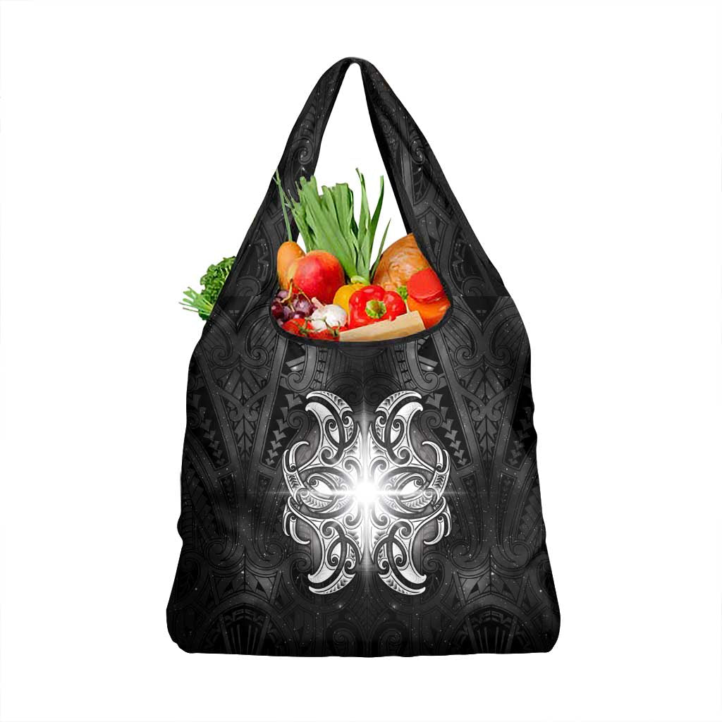 New Zealand Matariki Grocery Bag Maori Moko Black Galaxy LT05 1-pack One Size Black - Polynesian Pride