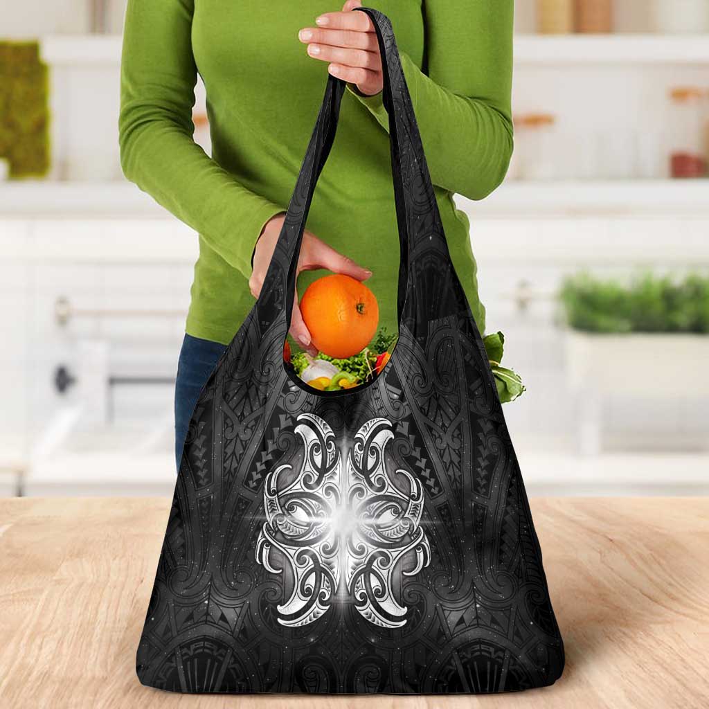 New Zealand Matariki Grocery Bag Maori Moko Black Galaxy LT05 - Polynesian Pride
