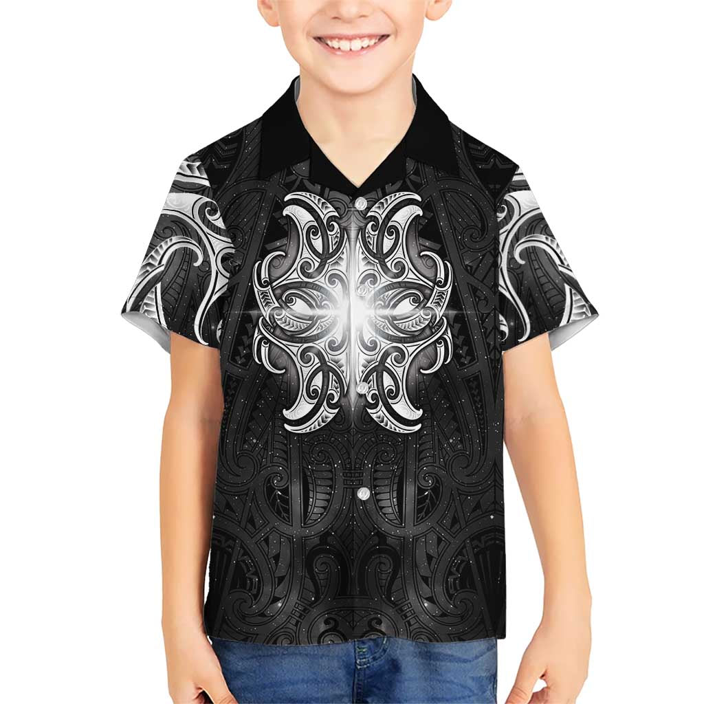 New Zealand Matariki Hawaiian Shirt Maori Moko Black Galaxy
