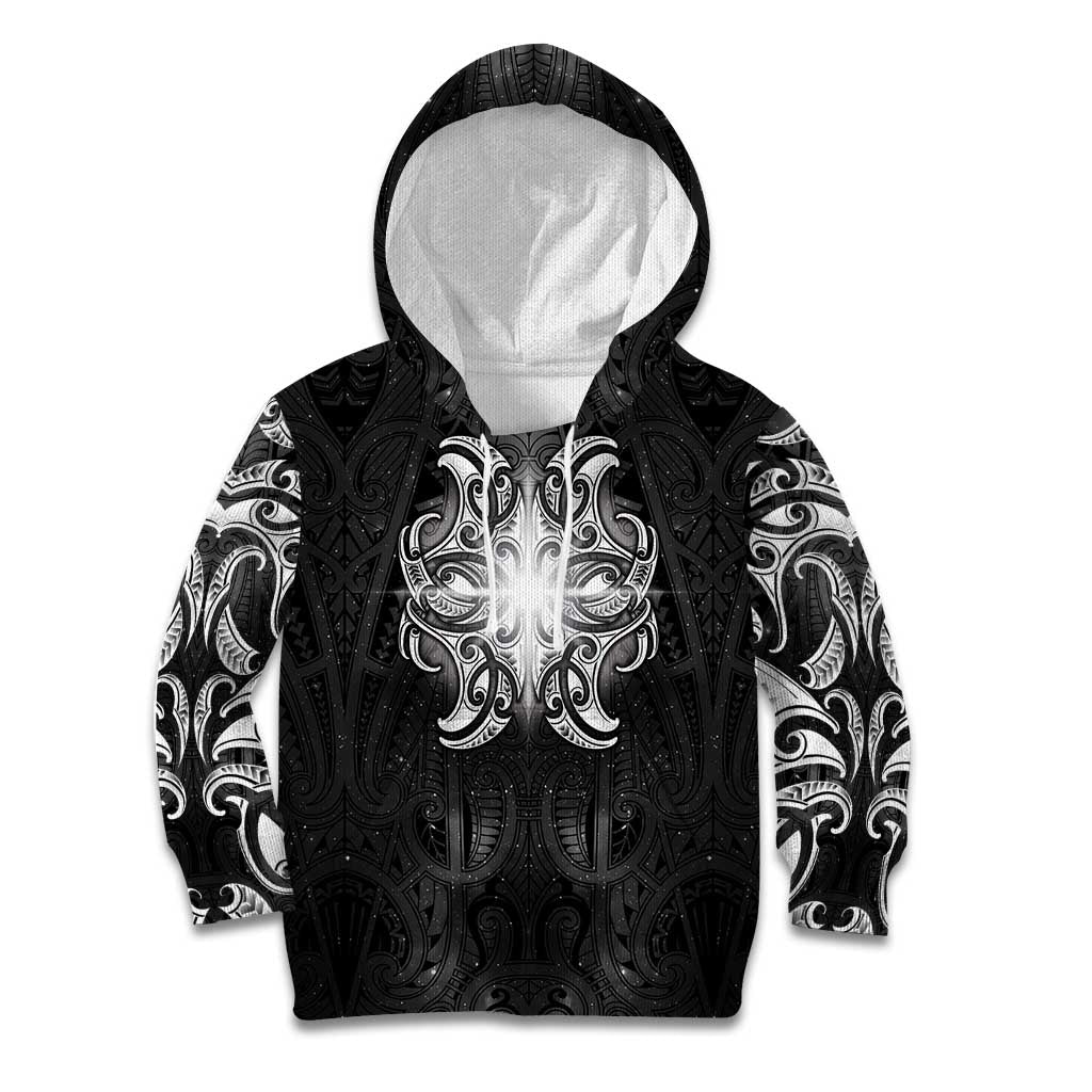 New Zealand Matariki Kid Hoodie Maori Moko Black Galaxy LT05 Hoodie Black - Polynesian Pride