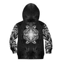 New Zealand Matariki Kid Hoodie Maori Moko Black Galaxy LT05 - Polynesian Pride
