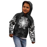 New Zealand Matariki Kid Hoodie Maori Moko Black Galaxy LT05 - Polynesian Pride